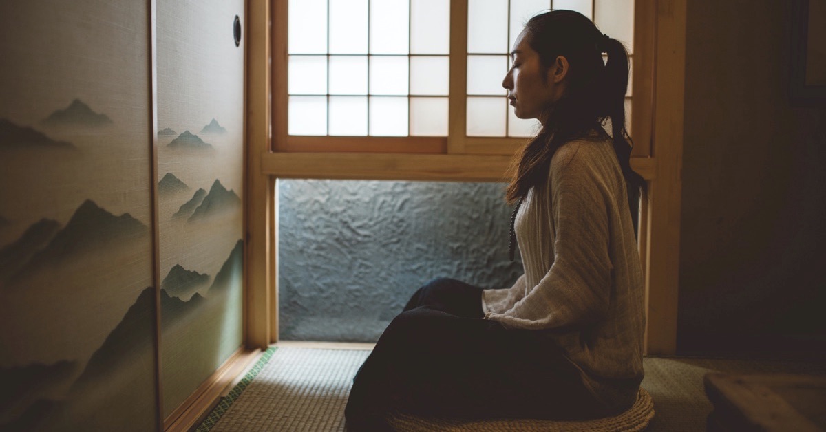 Meditating woman