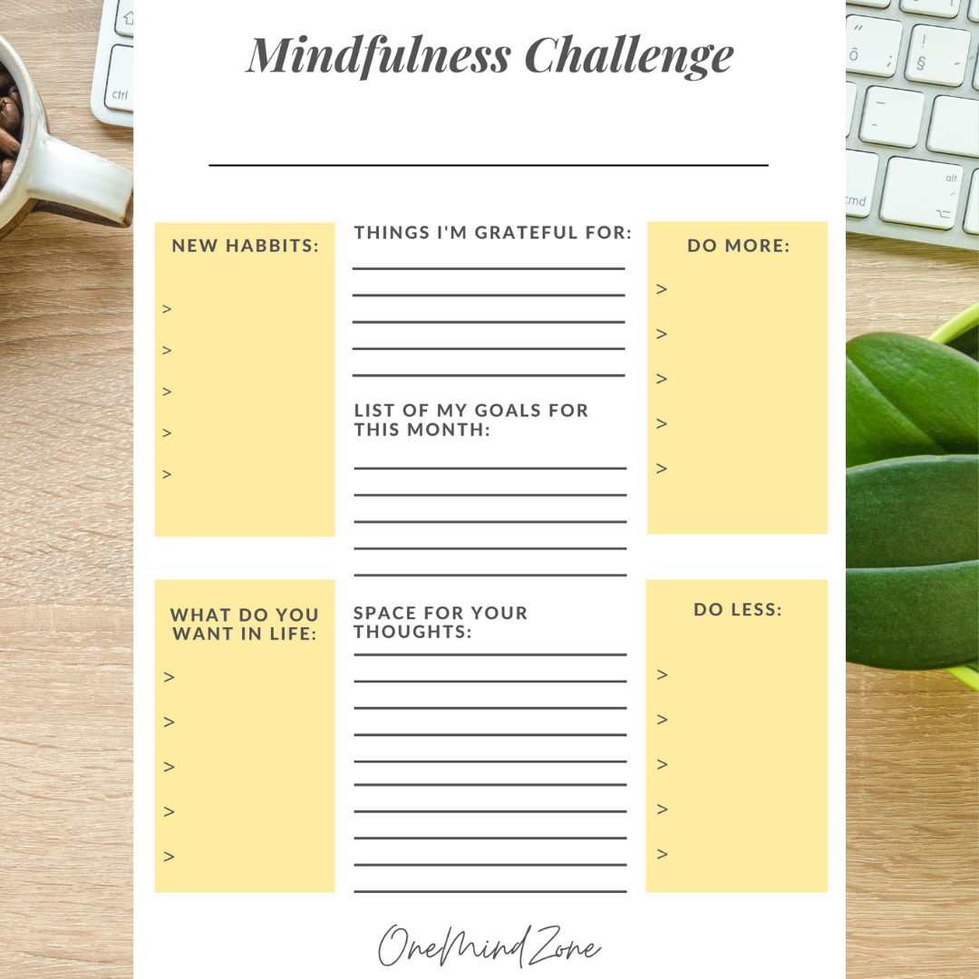 Monthly mindfulness challenge